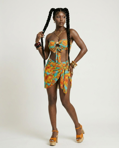 Vibrant Bow High Waist Bikini Set
