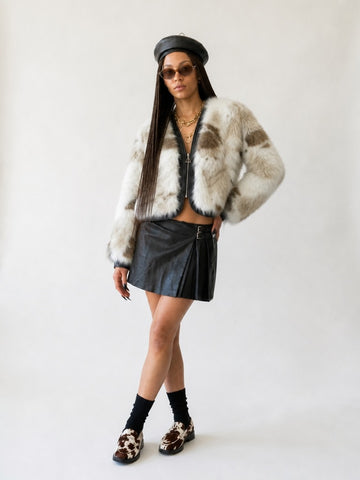 Fierce Faux Fur Cropped Jacket