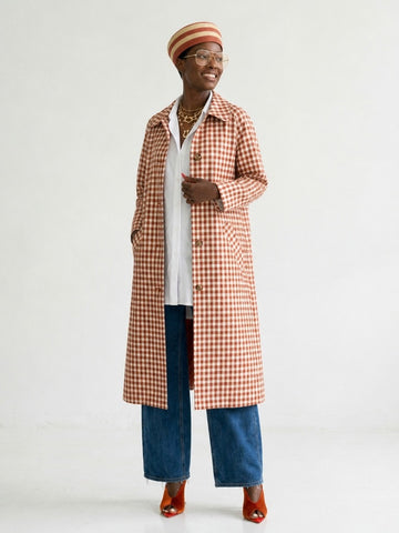Adventurous Plaid Long Trench