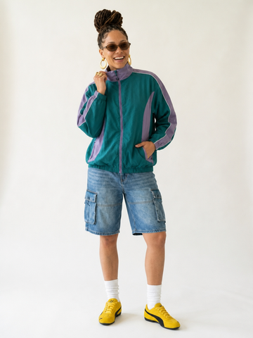 Vibrant Color-Blocked Windbreaker Jacket
