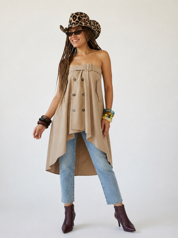 Audacious Strapless Irregular Maxi Dress