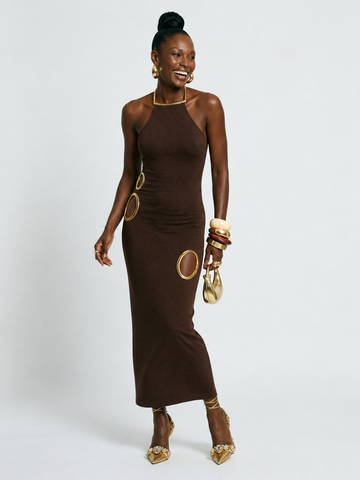 Final Sale Cutout Halter Maxi Dress