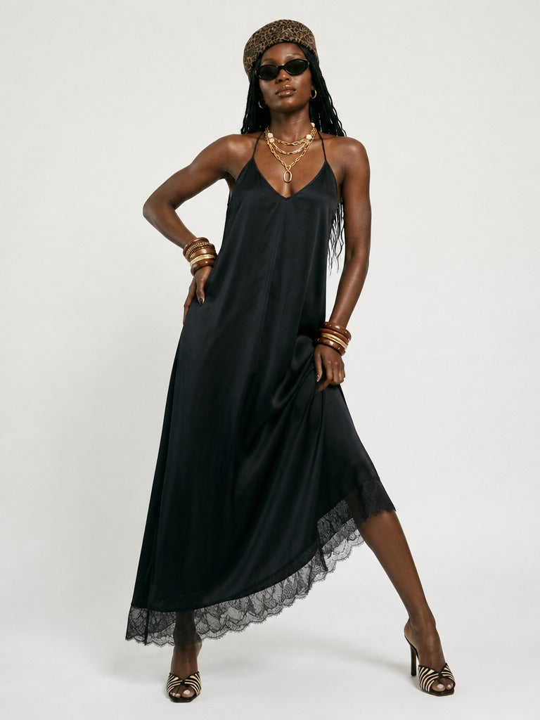 Free Spirit Flowy Halter Maxi Dress