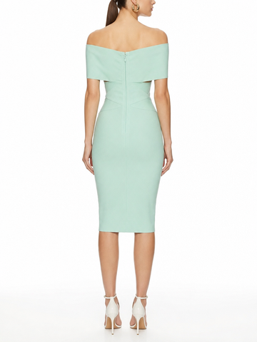 Blue Sky Off Shoulder Bandage Dress