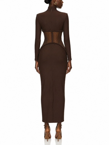 Espresso Mesh Maxi Dress