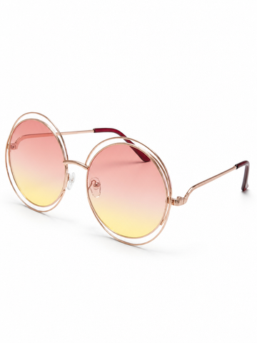 Radiant Golden Oversized Sunglasses