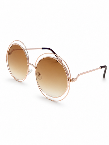 Radiant Golden Oversized Sunglasses
