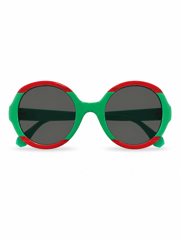 Dynamic Green Red Oversized Sunglasses