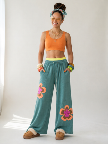 Spirited Applique Patchwork Pants
