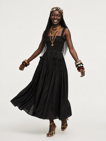 Sovereign Shirred Pleated Maxi Dress