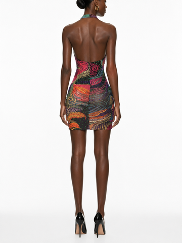 Prism Beaded Halter Gown