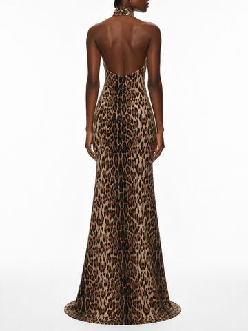 Bronze Leopard Sequin Gown