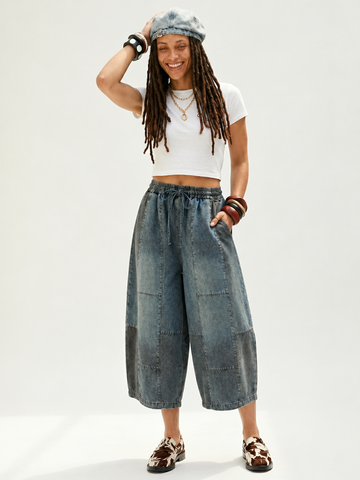 Boundless Washed Denim Wide-Leg Jeans