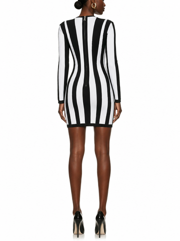 Black & White Stripe Mini Dress