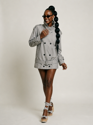 Confident Double Breasted Mini Trenchcoat