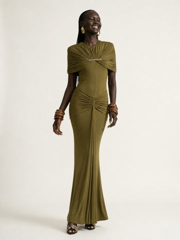 Radiant Pleated Mermaid Maxi Dress