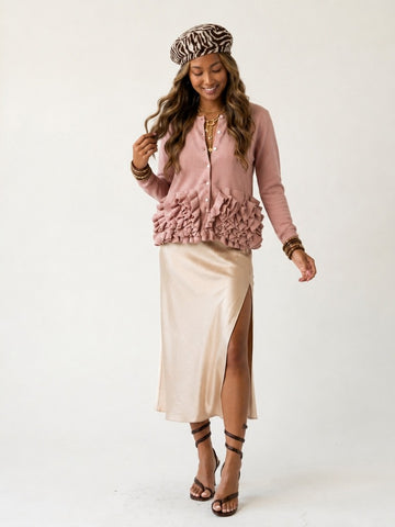 Ethereal Pleated Ruffle Cardigan