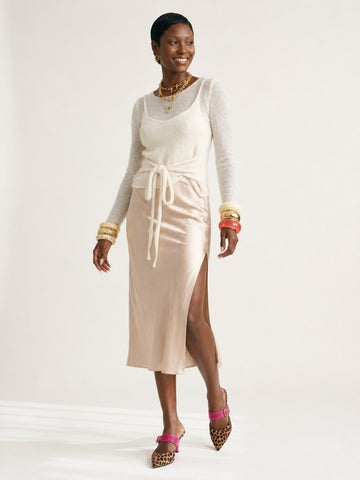 Radiant Knitted Tie-Front Pullover