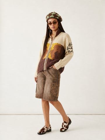 Unique Patchwork Knit Cardigan