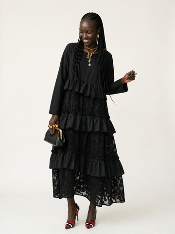 Unique Tiered Ruffle Maxi Dress