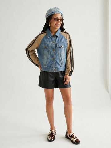 Confident Denim Patchwork Jacket