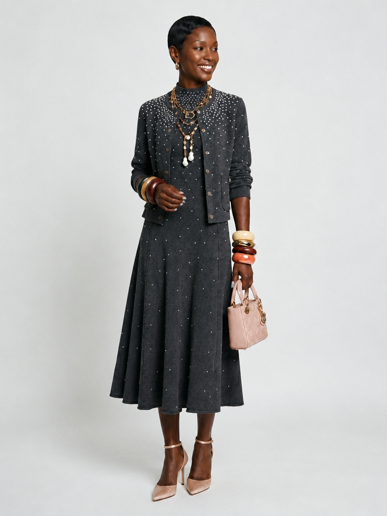 Elegant Sleeveless Sequined Maxi Dress