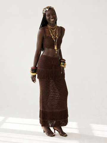 Free Spirit Crochet Tassel Two-Piece Set