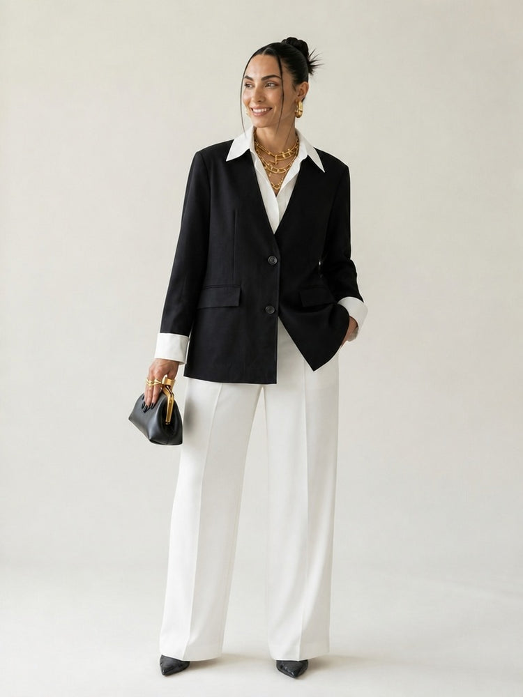 Elegant Color-Block Blazer