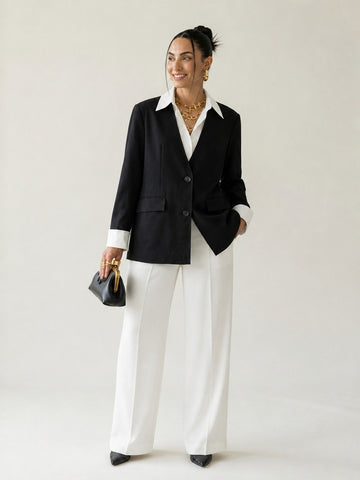 Elegant Color-Block Blazer