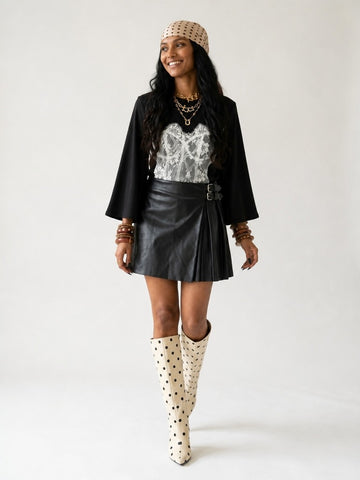 Confident Lace Flare Sleeve Top
