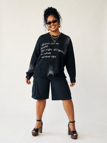 Unstoppable Ripped Knit Pullover