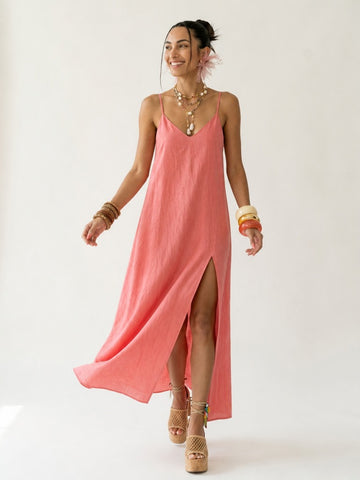 Liberated Flowing Slit Maxi Dress