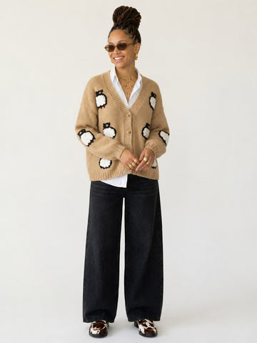 Unique Jacquard Knit Cardigan