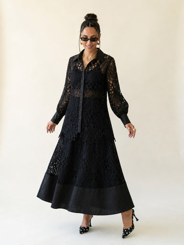 Audacious Black Lace Two-Piece Set