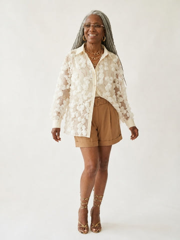 Ethereal Floral Embroidered Blouse