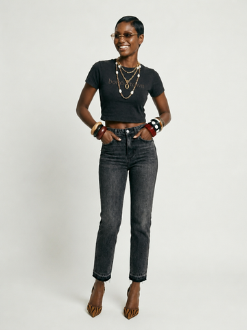 Confident Distressed Black Denim Jeans