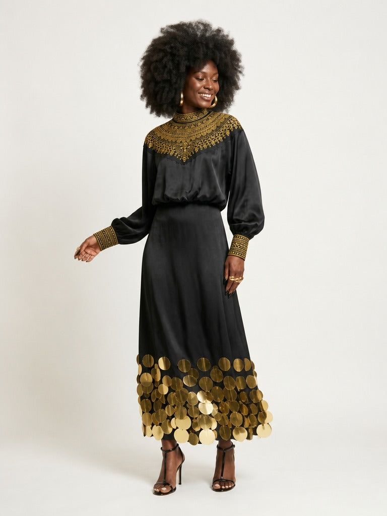 Divine Sequin Embroidered Two-Piece Set