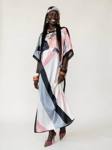 Vibrant Geometric Maxi Kaftan