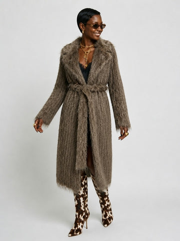 Confident Faux Fur Shaggy Coat