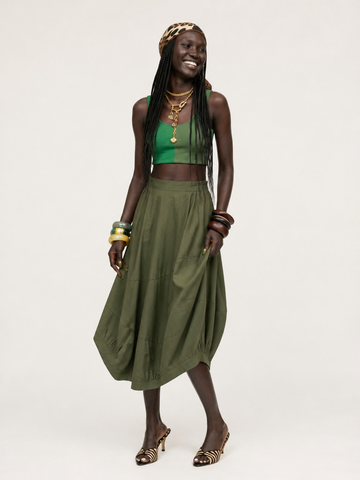 Unique Irregular Cotton Asymmetrical Skirt