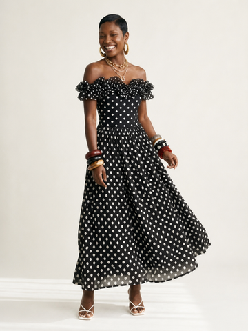 Confident Polka Dot Ruffle Bikini Set