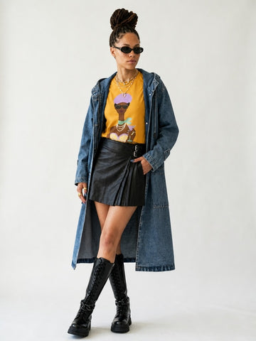 Unstoppable Oversized Hooded Denim Jacket