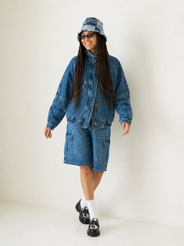 Fearless Vintage Denim Bomber Jacket