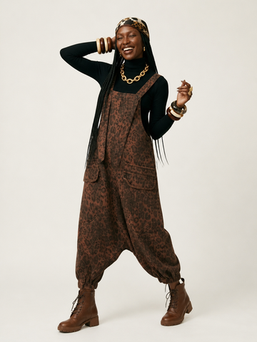 Fierce Leopard Print Overalls