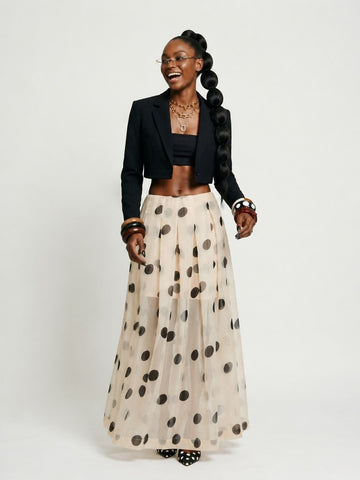 Limitless Polka Dot Organza Maxi Skirt