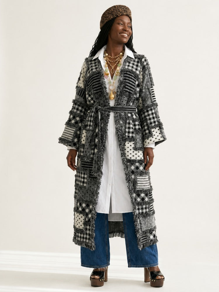 Unique Patchwork Knit Kimono