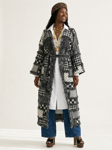 Unique Patchwork Knit Kimono