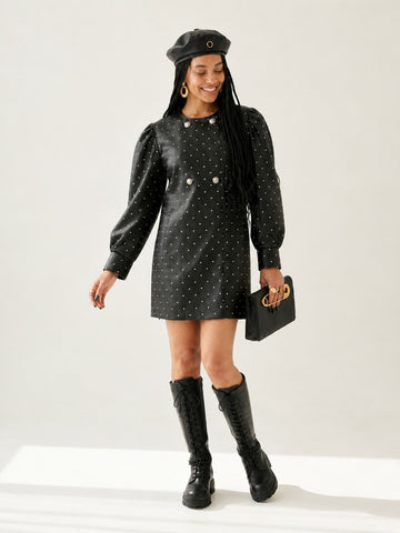 Audacious Dot PU Leather Jacket