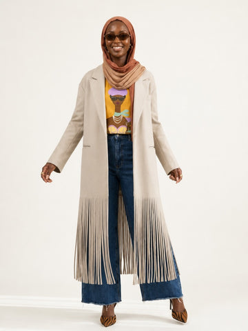 Free Spirit Tassel Longline Coat