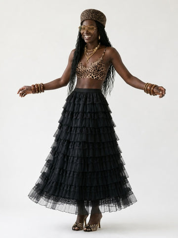 Ethereal Tiered Lace Maxi Skirt II